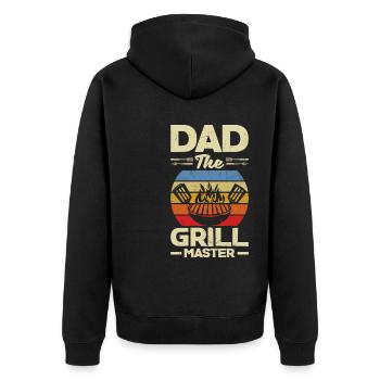 Papa Le Grill BBQ de la fête des pères - Veste à capuche bio Premium Unisexe - noir - Dos - Nico (187cm)