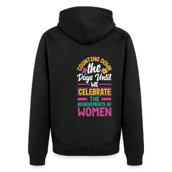 Nous célébrons les réalisations des femmes - Veste à capuche bio Premium Unisexe - noir - Dos - Nico (187cm)