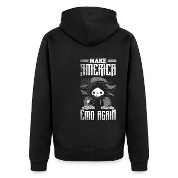 Emoticon Make America Emo Again Emocore Aesthetic - Unisex Premium Organic Zip Hoodie - black - Back - Nico (187cm)