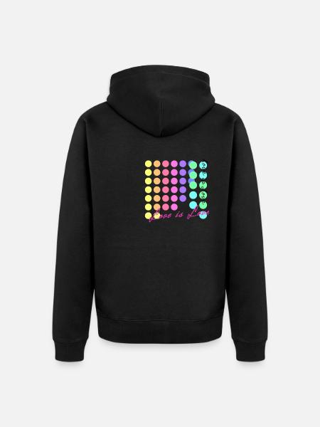 love is love,LGBT,Regenbogen,bunt,Punkte - Unisex Premium Bio Zip Hoodie - Schwarz