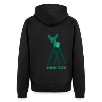 « Sauvons nos bois - Veste à capuche bio Premium Unisexe - noir - Dos - Nico (187cm)