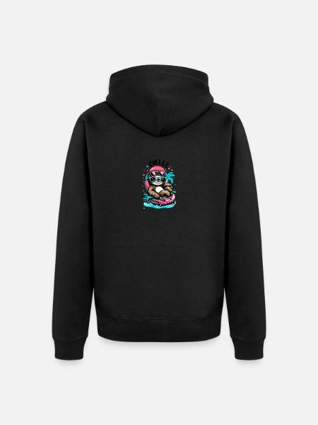 Chill Sloth - Unisex Premium Organic Zip Hoodie - black
