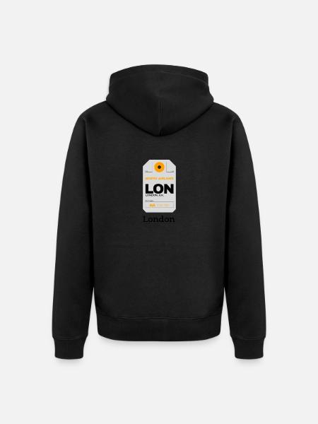 London - Unisex Premium Organic Zip Hoodie - black