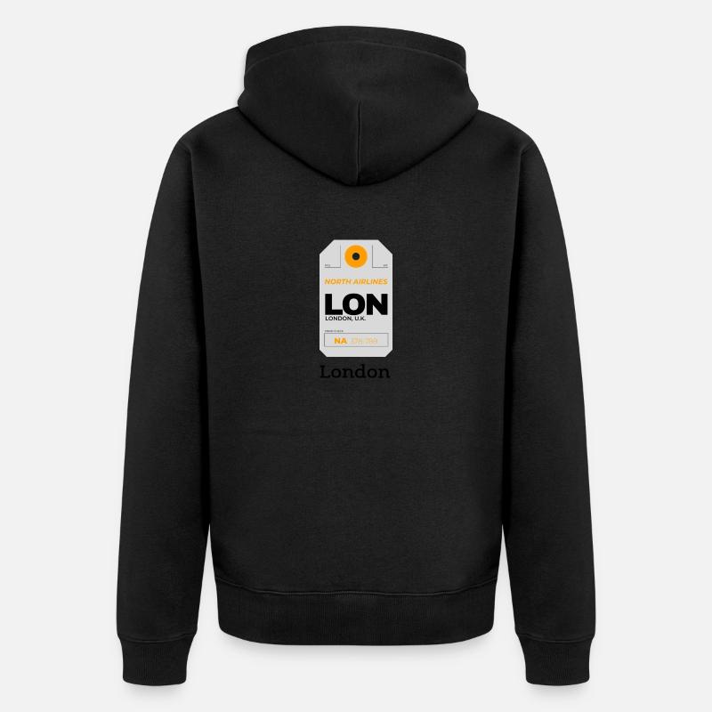 London - Unisex Premium Bio Zip Hoodie - Schwarz