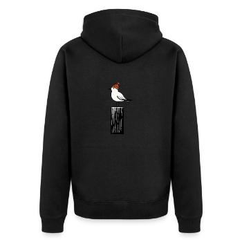 North Sea Harbor Moin Seagull Hat Beanie Pier Pier Pillar - Unisex Premium Organic Zip Hoodie - black - Back - Nico (187cm)