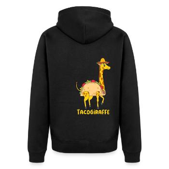 Mexican Food Fiesta Taco Tacogiraffe - Unisex Premium Organic Zip Hoodie - black - Back - Nico (187cm)