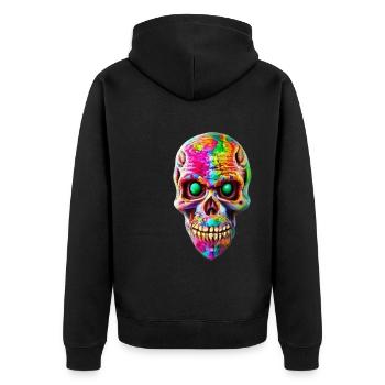 Tête de Mort effrayante - Veste à capuche bio Premium Unisexe - noir - Dos - Nico (187cm)