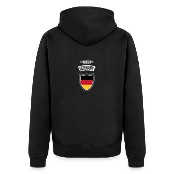 Team Germany - Unisex Premium Bio Zip Hoodie - Schwarz - Hinten - Nico (187cm)
