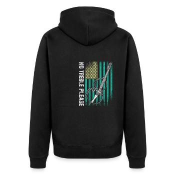 Plus de basses - pas d’aigus - contrebasse avec drapeau - Veste à capuche bio Premium Unisexe - noir - Dos - Nico (187cm)