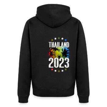 Thaïlande 2023 - Veste à capuche bio Premium Unisexe - noir - Dos - Nico (187cm)
