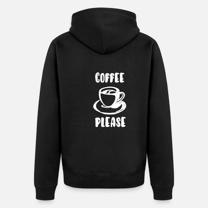 Coffee please - Veste à capuche bio Premium Unisexe - noir