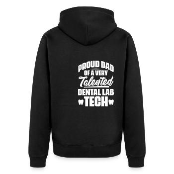 Fier papa d’un technicien de laboratoire dentaire très talentueux - Veste à capuche bio Premium Unisexe - noir - Dos - Nico (187cm)
