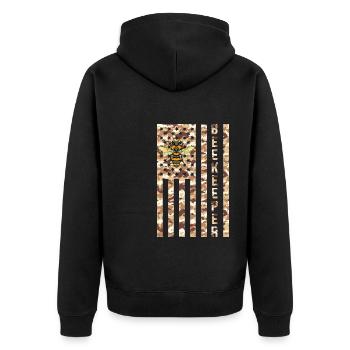 Camouflage USA drapeau abeille cadeau insecte apiculteur - Veste à capuche bio Premium Unisexe - noir - Dos - Nico (187cm)