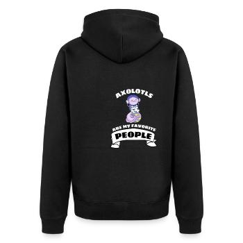 Salamander Pet Space Astronaut Axolotl - Unisex Premium Organic Zip Hoodie - black - Back - Nico (187cm)