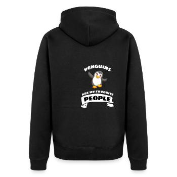Antarktis Tier Geschenk Zoo Vogel Lustiges Pinguin - Unisex Premium Bio Zip Hoodie - Schwarz - Hinten - Nico (187cm)