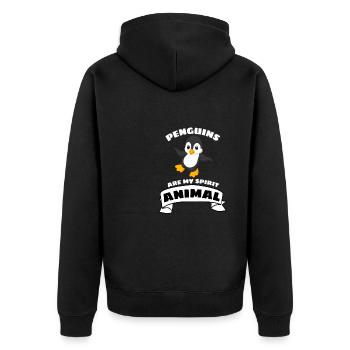 Mignon Zoo Animal Drôle Cadeau Pingouin - Veste à capuche bio Premium Unisexe - noir - Dos - Nico (187cm)