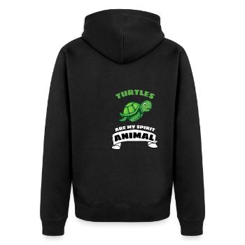Les tortues sont mon animal spirituel - Veste à capuche bio Premium Unisexe - noir - Dos - Nico (187cm)
