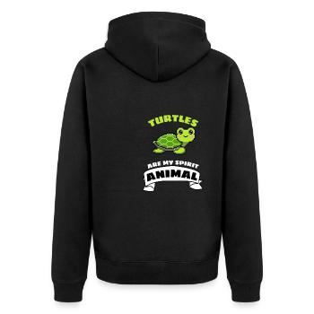 Sea Turtle Gift Cute Turtle - Unisex Premium Organic Zip Hoodie - black - Back - Nico (187cm)