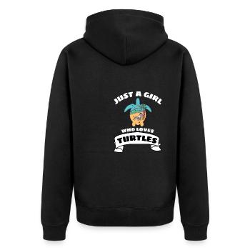 Été Plage Animal Fille Cadeau Tortue - Veste à capuche bio Premium Unisexe - noir - Dos - Nico (187cm)