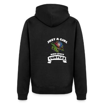 Only a girl who loves turtles turtle - Unisex Premium Organic Zip Hoodie - black - Back - Nico (187cm)