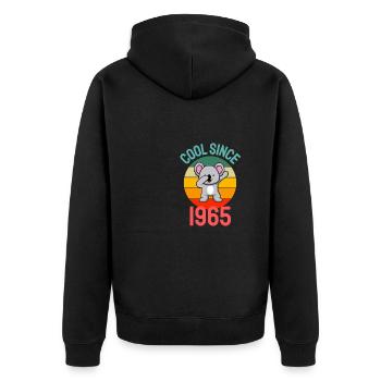 Cool since 1965 Retro Dabbing Koala 57th birthday - Unisex Premium Organic Zip Hoodie - black - Back - Nico (187cm)