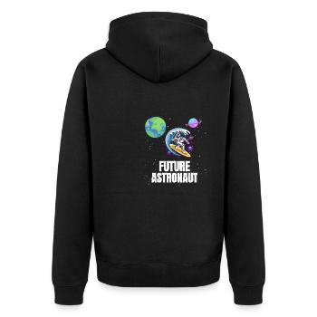 Surfing Planet Surfer Future Astronaut - Unisex Premium Organic Zip Hoodie - black - Back - Nico (187cm)