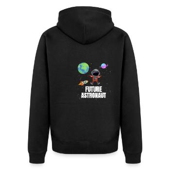 Rocket Planet Galaxy Future Astronaut - Unisex Premium Organic Zip Hoodie - black - Back - Nico (187cm)