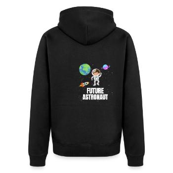 Space Planet Rocket Future Astronaut - Unisex Premium Organic Zip Hoodie - black - Back - Nico (187cm)