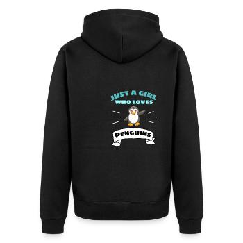 Zoo Oiseau Antarctique Animal Girl Cadeau Pingouin - Veste à capuche bio Premium Unisexe - noir - Dos - Nico (187cm)