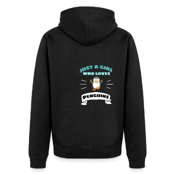 Seulement une fille qui aime les pingouins zoo animal pingouin - Veste à capuche bio Premium Unisexe - noir - Dos - Nico (187cm)
