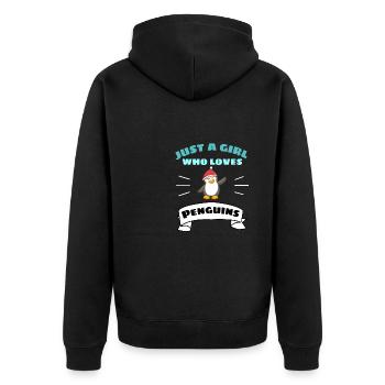 Zoo Animal Cadeau de Noël Fille Pingouin - Veste à capuche bio Premium Unisexe - noir - Dos - Nico (187cm)