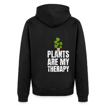 Les plantes sont ma thérapie Jardinage - Veste à capuche bio Premium Unisexe - noir - Dos - Nico (187cm)