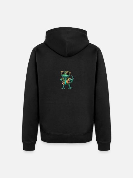 Chameleon Cool Sommer - Unisex Premium Bio Zip Hoodie - Schwarz
