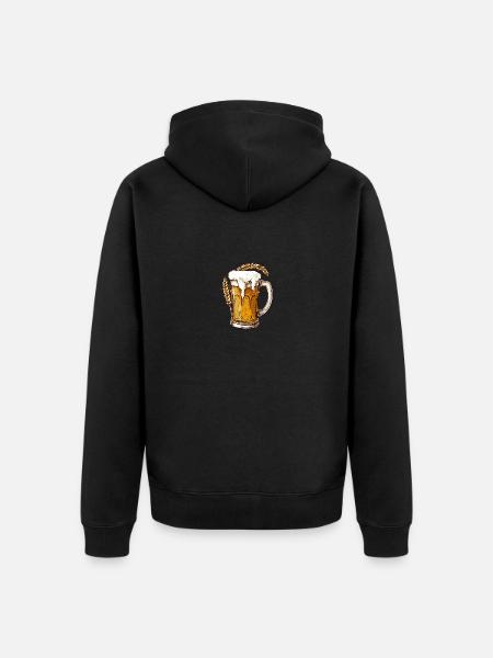 Beer Hops Beer Mug - Unisex Premium Organic Zip Hoodie - black