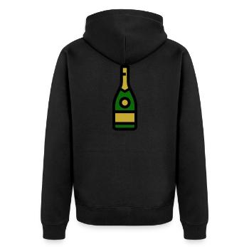 Champangner glass, sparkling wine, glass - Unisex Premium Organic Zip Hoodie - black - Back - Nico (187cm)