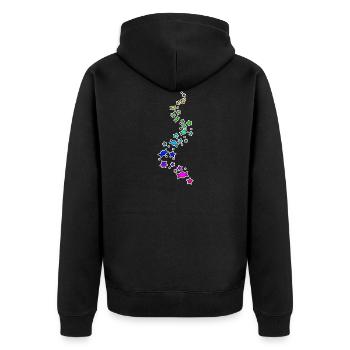 Colorful sweets glitter - Unisex Premium Organic Zip Hoodie - black - Back - Nico (187cm)