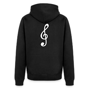 Clé de partition de motif de musique de clé - Veste à capuche bio Premium Unisexe - noir - Dos - Nico (187cm)