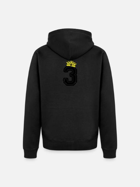 3 king - Unisex Premium Organic Zip Hoodie - black