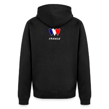 FOOTBALL. SPORT. FRANCE. CHAMPION. BLEU BLANC ROUG - Veste à capuche bio Premium Unisexe - noir - Dos - Nico (187cm)