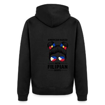 Philippinisch Filipino Philippinisches Geschenk - Unisex Premium Bio Zip Hoodie - Schwarz - Hinten - Nico (187cm)