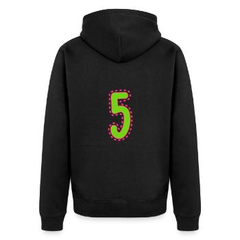 5. 5 YEARS. 5th ANNIVERSARY. 5 YEAR ANNIVERSARY - Unisex Premium Organic Zip Hoodie - black - Back - Nico (187cm)