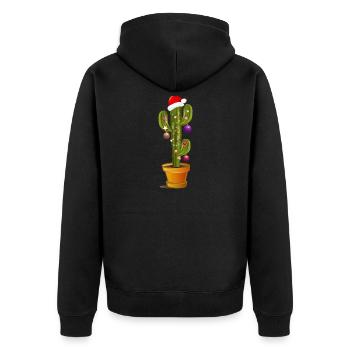 Christmas decorated cactus for Christmas - Unisex Premium Organic Zip Hoodie - black - Back - Nico (187cm)