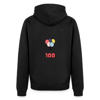 100. 100 YEARS. 100th ANNIVERSARY. 100 BIRTHDAY - Unisex Premium Organic Zip Hoodie - black - Back - Nico (187cm)