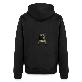 Français Bulldog, Frenchie, Bully, Cadeau - Veste à capuche bio Premium Unisexe - noir - Dos - Nico (187cm)