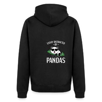 Panda Outfit Panda Bear Lover - Veste à capuche bio Premium Unisexe - noir - Dos - Nico (187cm)