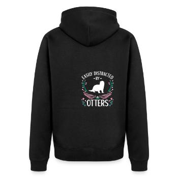 Otter Outfit Sea Otter Lovers - Unisex Premium Organic Zip Hoodie - black - Back - Nico (187cm)