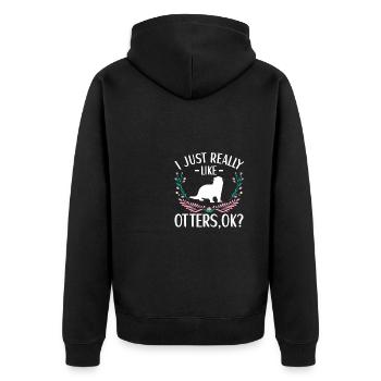 Otter Outfit Sea Otter Lovers - Unisex Premium Organic Zip Hoodie - black - Back - Nico (187cm)