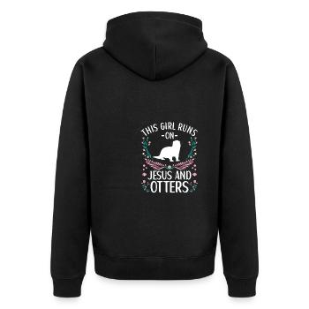 Tenue de loutre Amoureux de la loutre de mer - Veste à capuche bio Premium Unisexe - noir - Dos - Nico (187cm)