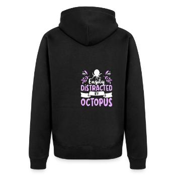 Octopus Outfit Octopus Octopus - Unisex Premium Organic Zip Hoodie - black - Back - Nico (187cm)