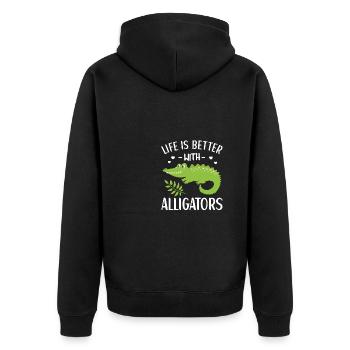 Alligator Lover Crocodile Kids Cadeau - Veste à capuche bio Premium Unisexe - noir - Dos - Nico (187cm)